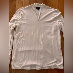 Talbots White Long Sleeve V-Neck Top